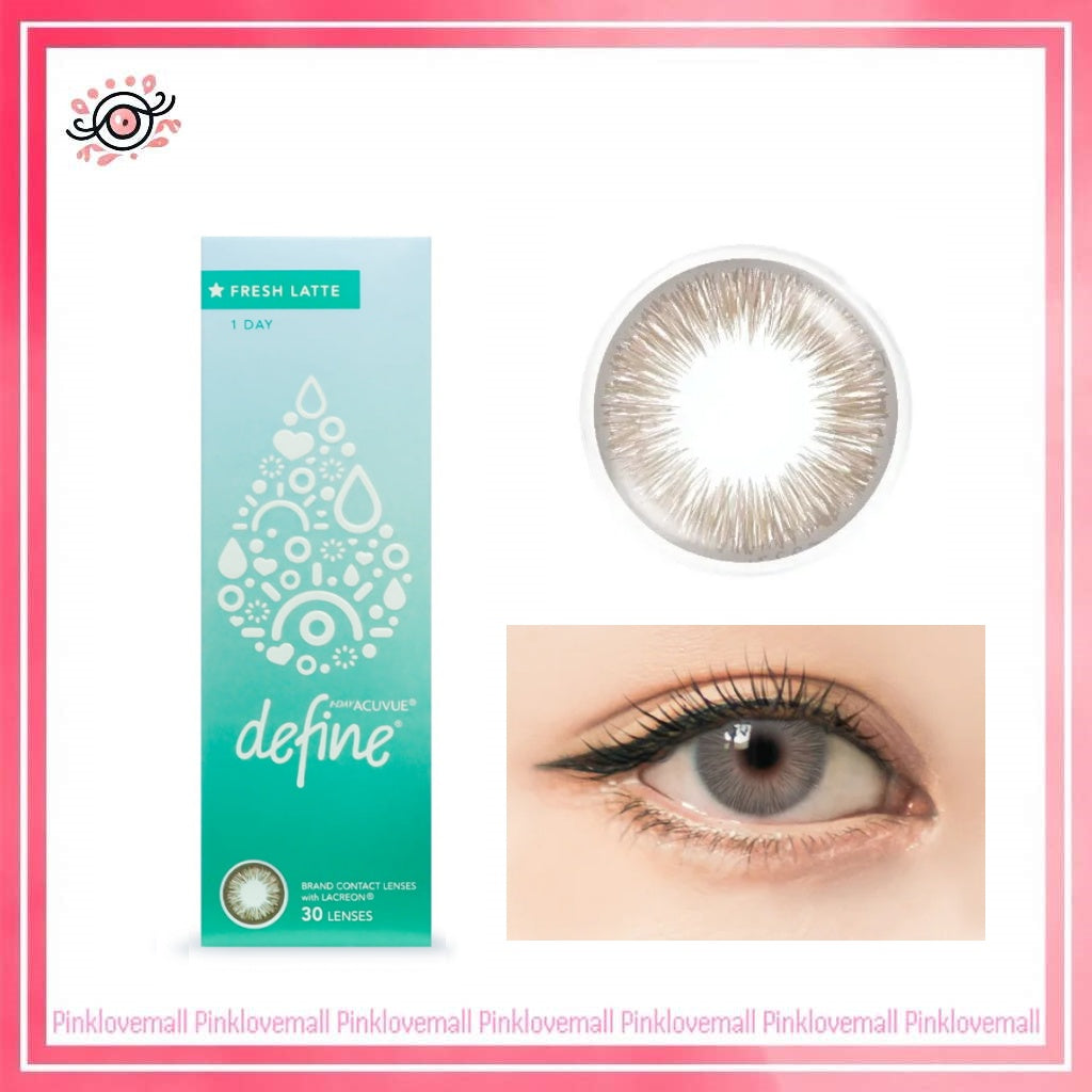 ACUVUE 強生 Define Fresh Latte 拿鐵啡|日拋透明隱形眼鏡|每盒30片