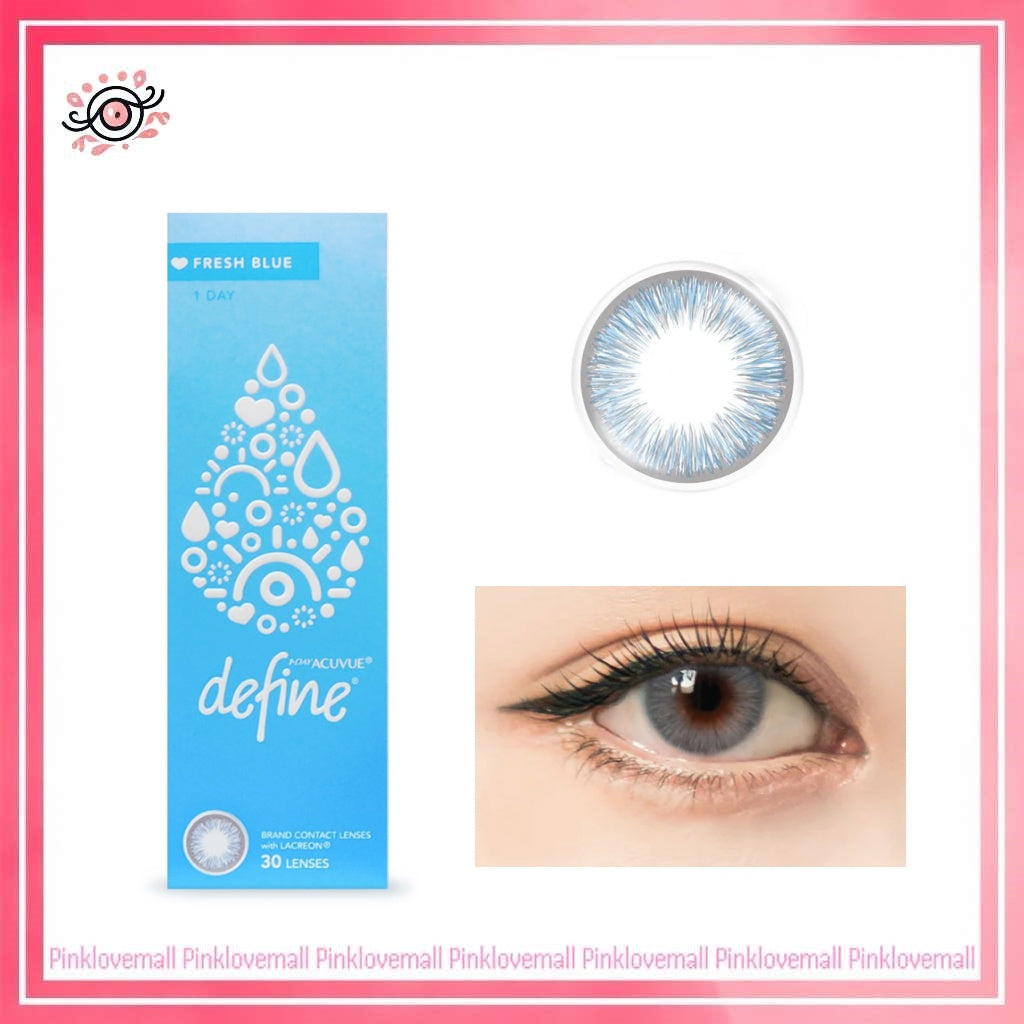 ACUVUE 強生 Define Fresh Blue 魅惑藍｜日拋透明隱形眼鏡｜每盒30片
