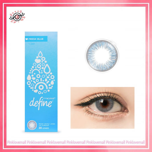 ACUVUE 強生 Define Fresh Blue 魅惑藍｜日拋透明隱形眼鏡｜每盒30片